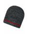 Unisex Coarse Knitted Beanie Black-melange/red 11444