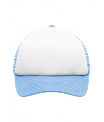 Bambino 5 Panel Polyester Mesh Cap for Kids White/light-blue 7623